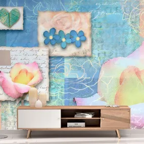 Collage de roses - PAPIER PEINT VINYLE