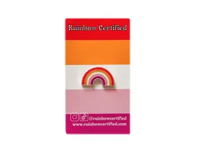 Craquez pour le pin's arc-en-ciel Orange et rose signé Rainbow Certified !