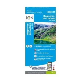 IGN Bagneres-De-Luchon / Lac D'Oo - Carte topographique | Hardloop