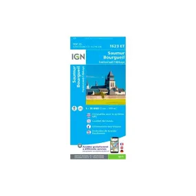 IGN Saumur / Bourgueil / Fontevraud-L'Abbaye - Carte topographique | Hardloop
