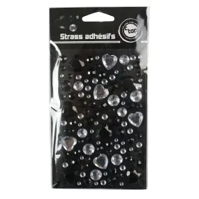 Lot de 106 stickers strass cœurs 