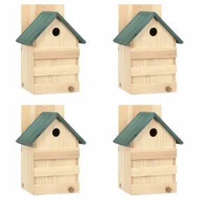 Nichoirs 4 pcs 23x19x33 cm bois de sapin