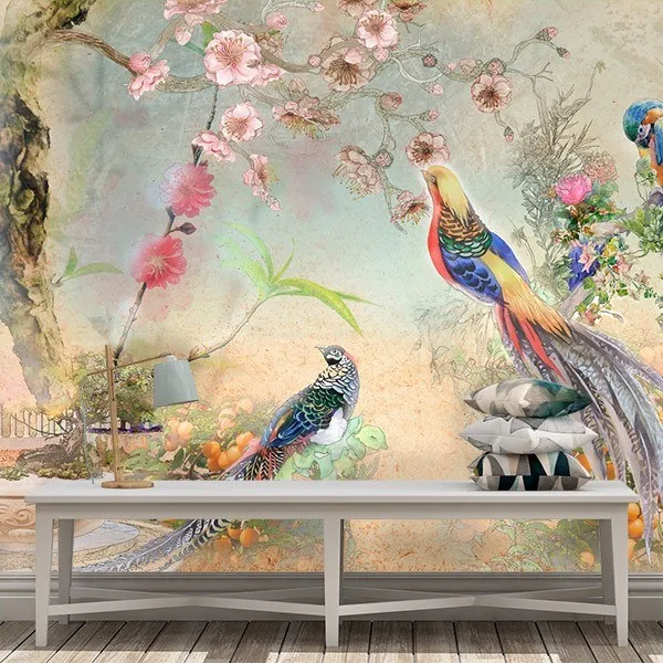 Oiseaux Exotiques - PAPIER PEINT VINYLE