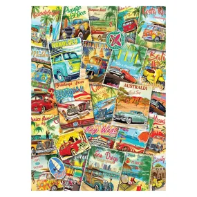 Puzzle 1000 pièces - Collage de voyage vintage