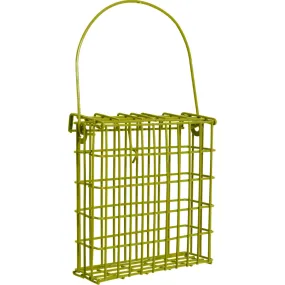 Support pour pain de graisse en métal vert pour oiseaux