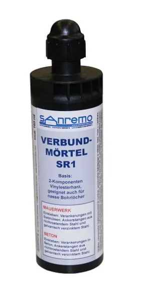 Système de mortier composite Sanremo SR 1 cartouche de 165 ml avec 1 mélangeur statique SR1-165 acheter à bas prix 