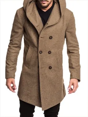 Trench-coat en laine à capuche pour homme • Vintage Univers